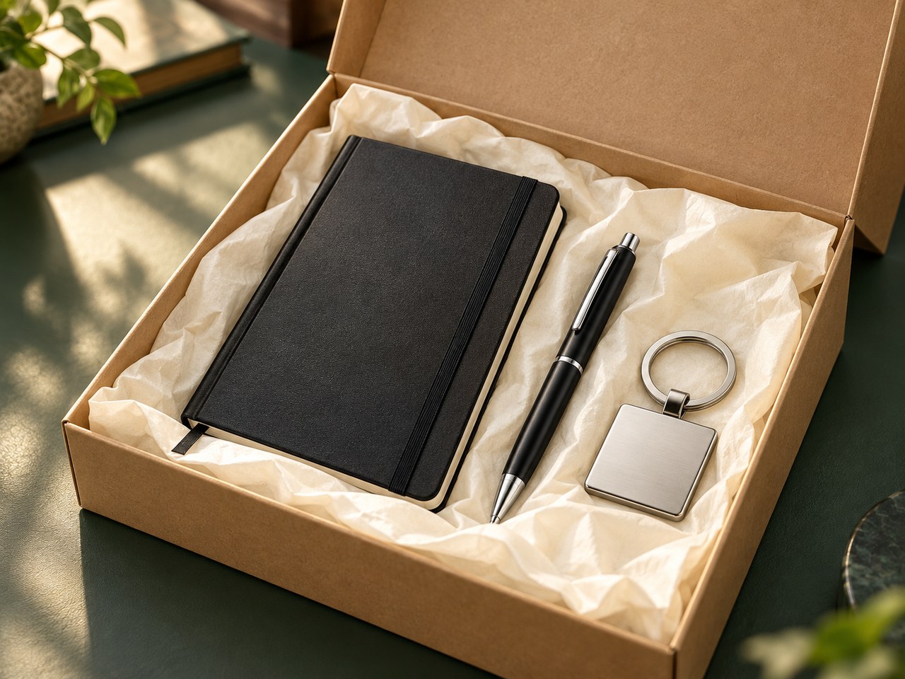 Desk sets, travel gifts and seasonal collections with your branding.