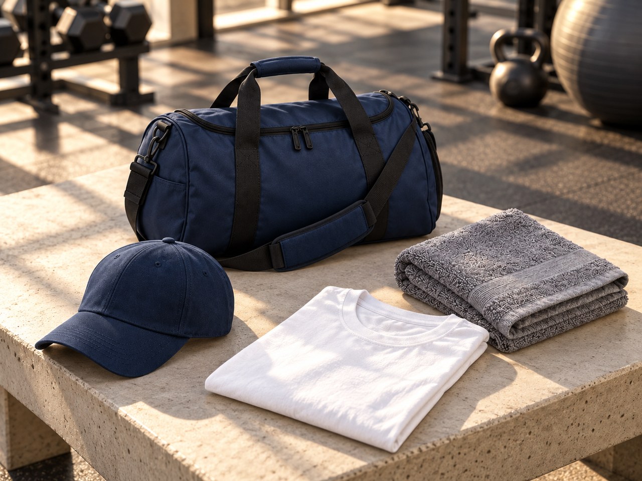 Plastic and steel shakers, towels, training bags and club apparel.